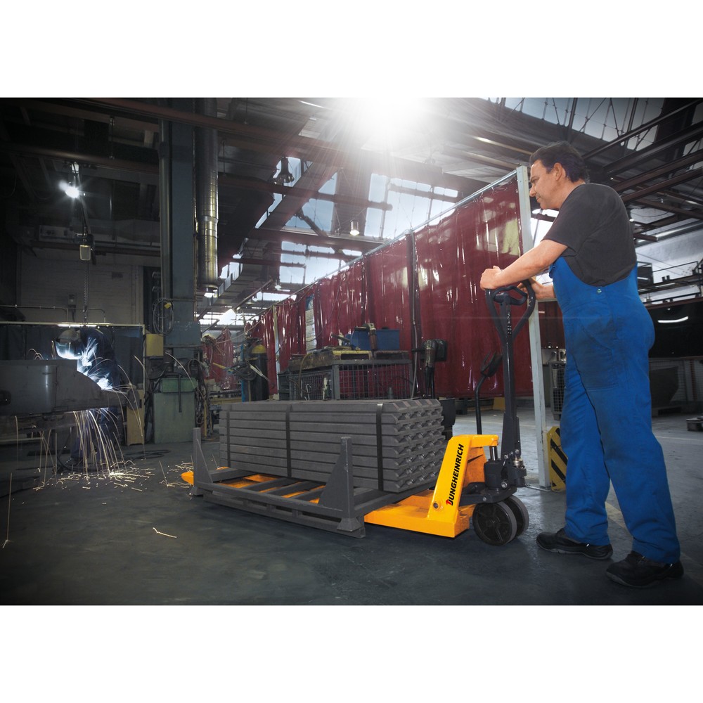 Jungheinrich Handhubwagen AM 30 mit Schnellhub, Tragfähigkeit 3.000 kg, Gabellänge 1.220 mm, Polyurethan, Tandemrollen