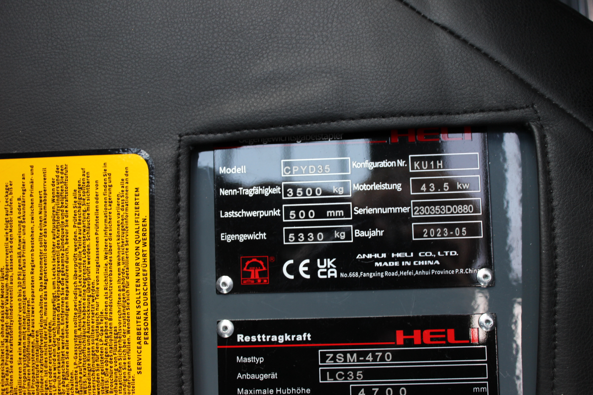 3,5t Gas-Gabelstapler CPYD35-KU1H