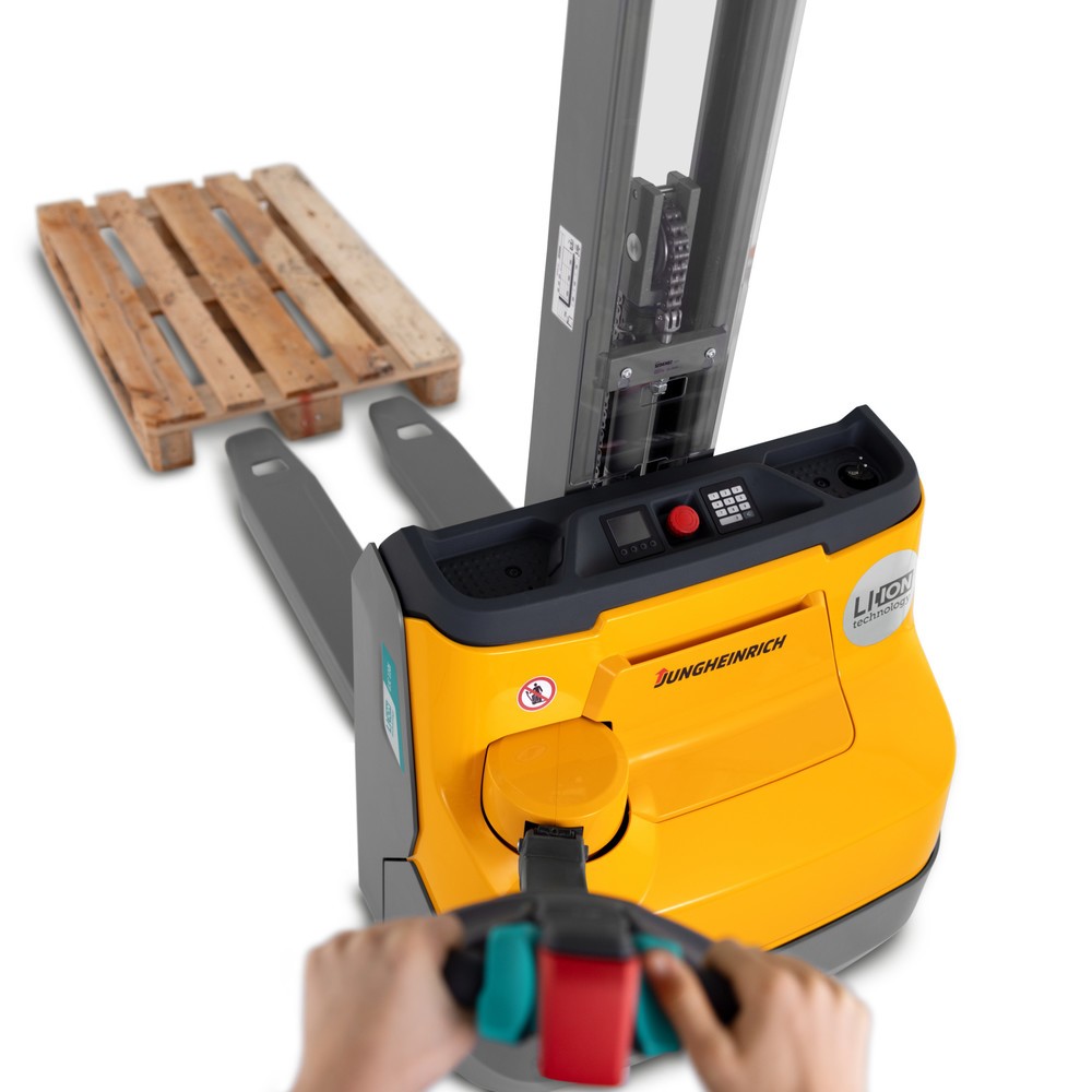 Jungheinrich Elektro-Hochhubwagen EJC 110i E, Monomast, Hubhöhe 1.290 mm, Tragfähigkeit 1.000 kg, Proportionalhydraulik