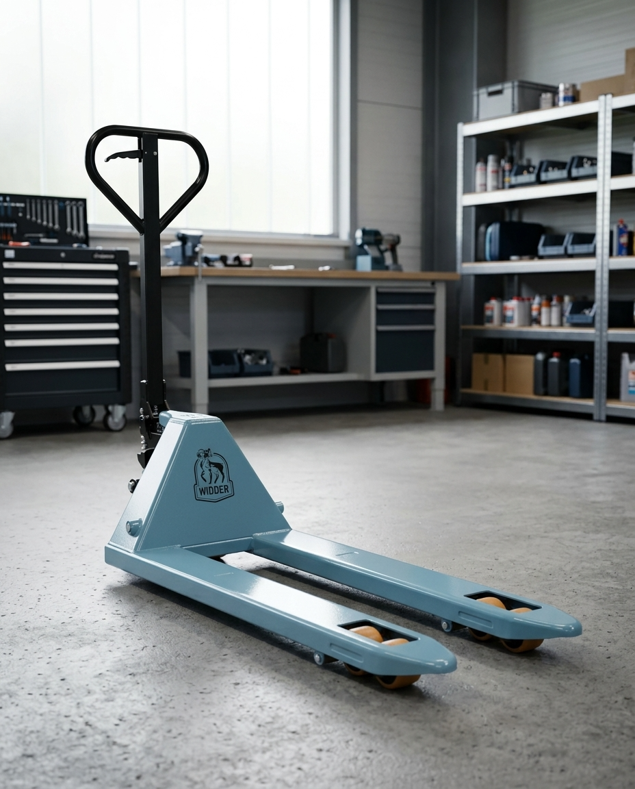 Widder Handhubwagen, Tragfähigkeit 2200 kg, Gabellänge 1150 mm, Tandembereifung
