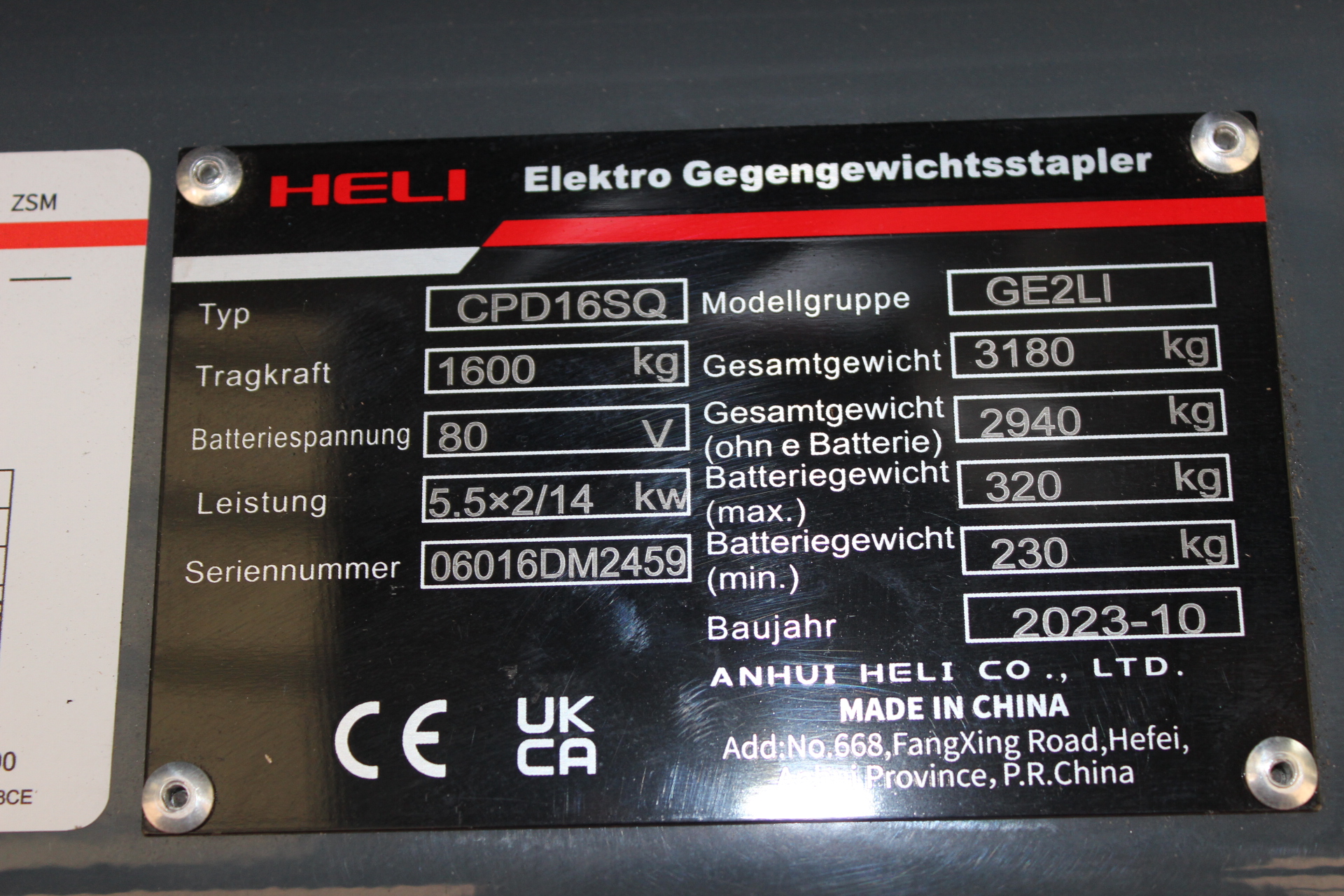 1,6t Elektrostapler CPD16-SQGE2LI